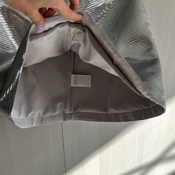 HM studio micro mini sequin silver mini skirt size 4 - Picture 4 of 8
